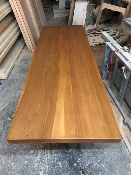 Düz Kenar Kayın Kütük Masa Tablası 80x180 cm