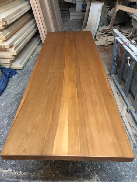 Doğal Kütük Masa Üstü İmalatı - 200x80 cm Kayın Ağacından Fırınlanmış Tezgah,  Mutfak, Salon, Kafe, Restoran ve Otel Masası