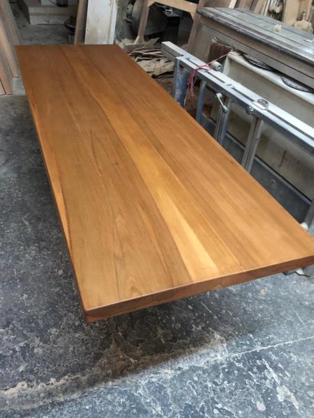 Kayın Ağacı Kütük Mutfak Tezgahı 200x70x5 cm Açık Ceviz