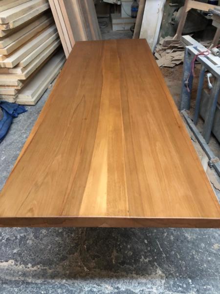 Kayın Ağacı Kütük Mutfak Tezgahı 200x70x5 cm Açık Ceviz