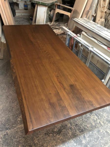 Doğal Kenar Kayın Kütük Masa Tablası 90x180 cm