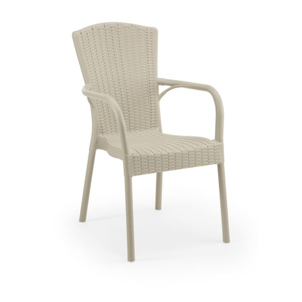 Bej 6 Kişilik Dış Mekan Bahçe Masa Sandalye Takımı 90x150