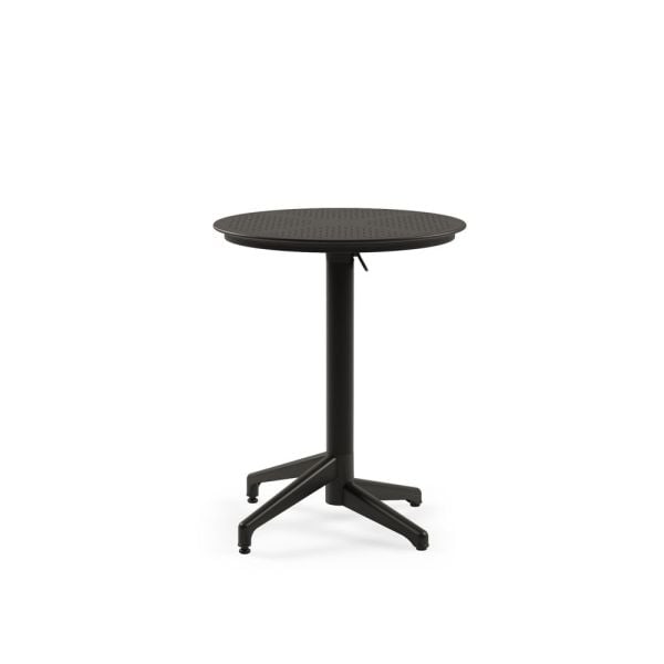 Siyah Katlanır Bahçe Masa Sandalye Takımı 2 Kişilik 60 cm