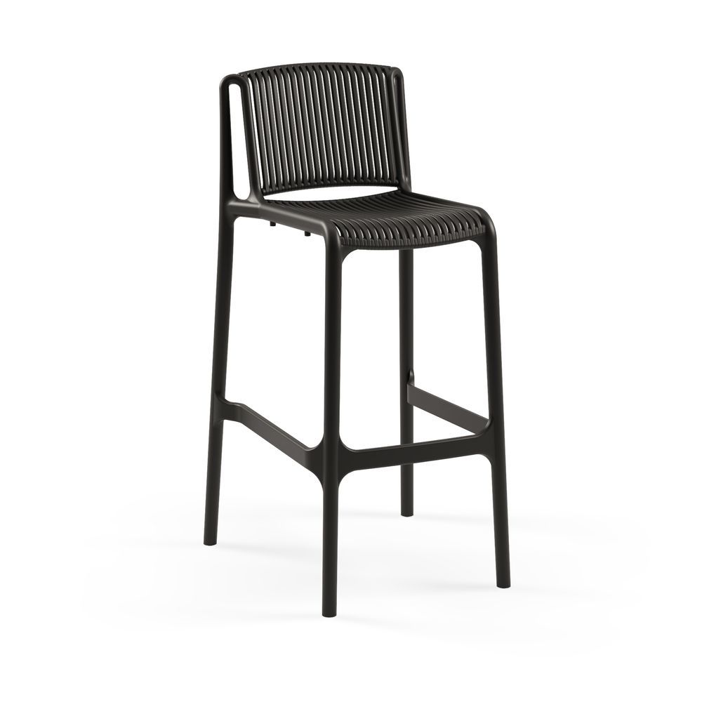 Siyah Bahçe Bar Sandalyesi 75 cm İstiflenebilir