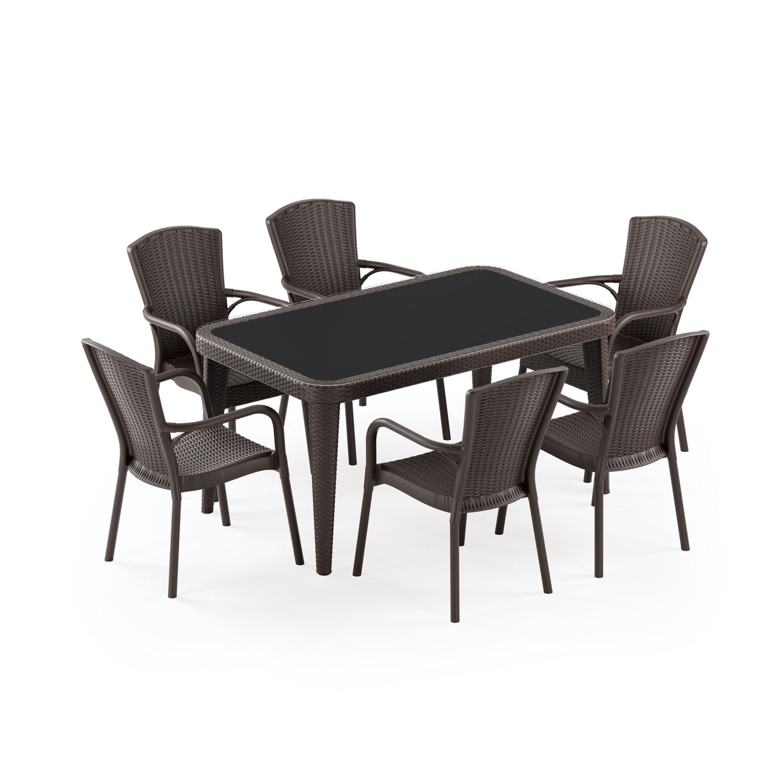 Venge 6 Kişilik Dış Mekan Bahçe Masa Sandalye Takımı 90x150