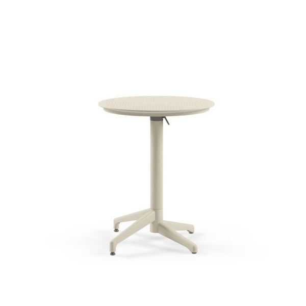Bej Katlanabilir Bahçe Masa Sandalye Takımı 2 Kişilik 60 cm