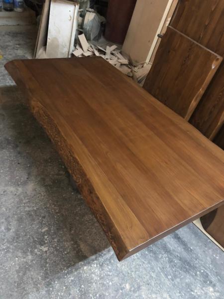 Kayın Ağacı Kütük Masa Üstü Tablası Ceviz 85x180 cm
