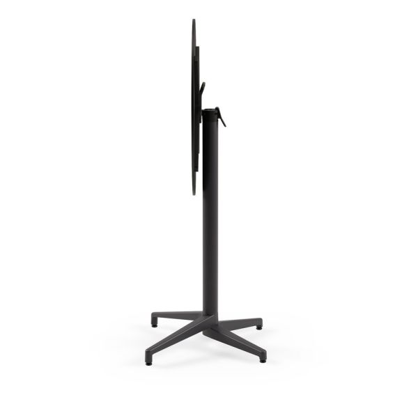 Compact Paslanmaz Katlanır Cafe Bar Masası – 60 cm Yuvarlak, Terrazzo Mermer Desenli, Dış Mekan & İç Mekan Kullanımı