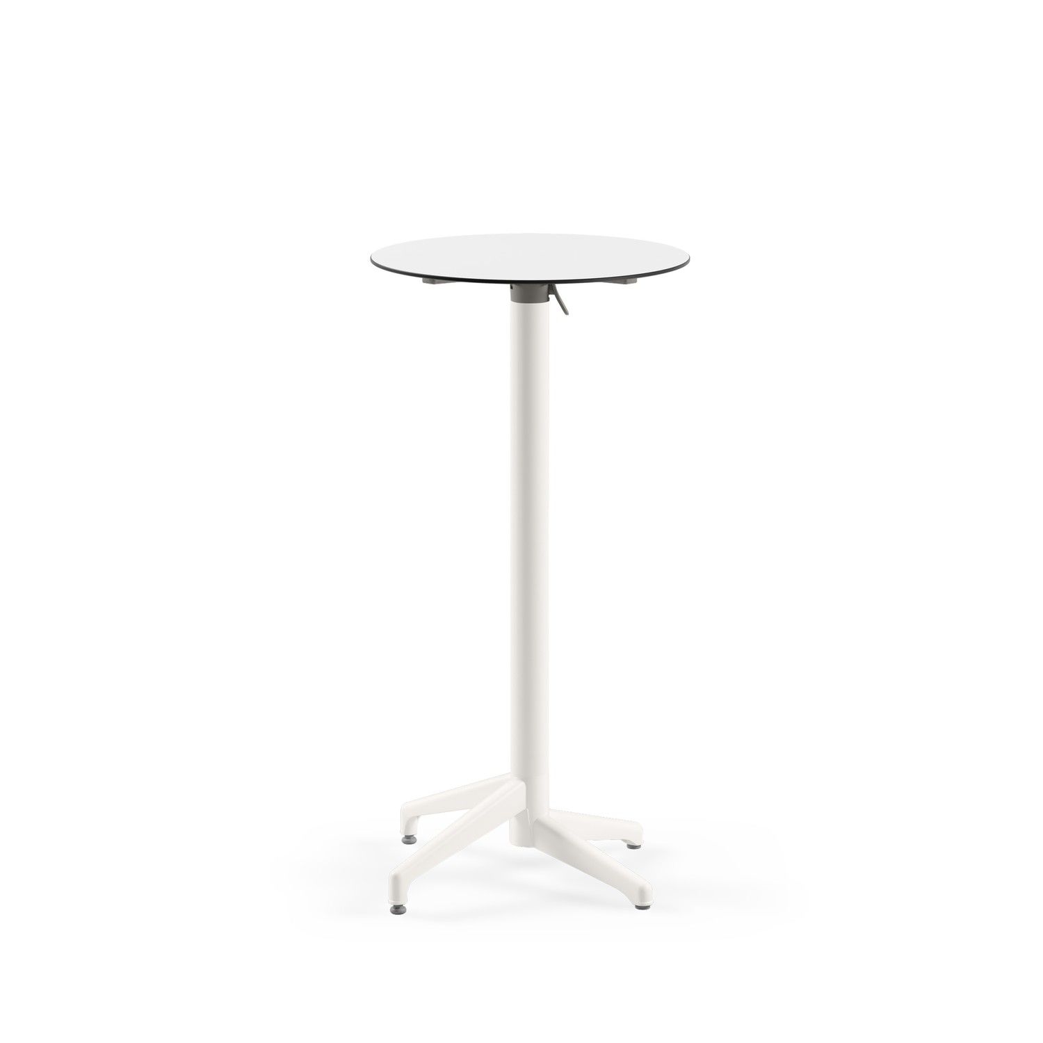 Beyaz Compact Katlanabilir Bahçe Bar Masası Yuvarlak 60 cm