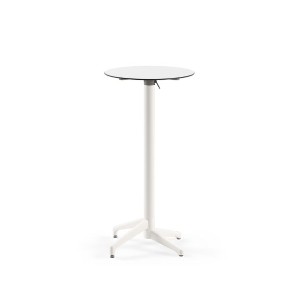 Beyaz Compact Katlanabilir Bahçe Bar Masası Yuvarlak 60 cm