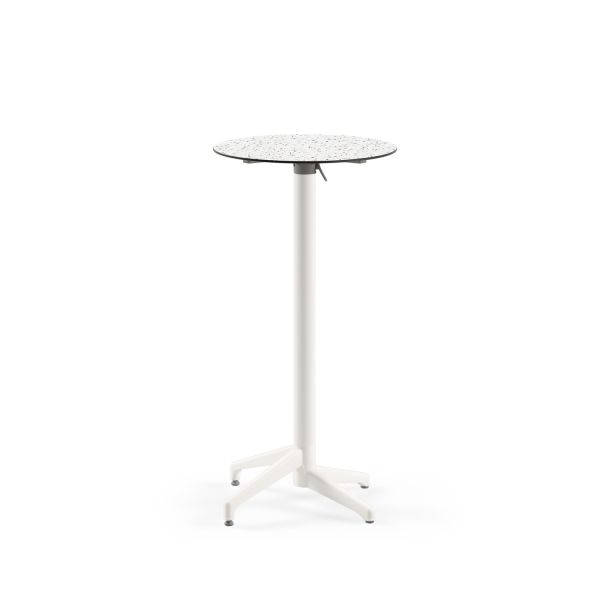 Terrazzo Compact Paslanmaz Katlanır Bar Masası Ø60 Yuvarlak