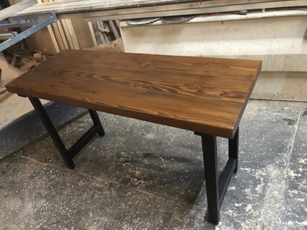 Ceviz Rengi Ahşap Kütük Masa 50x130.cm