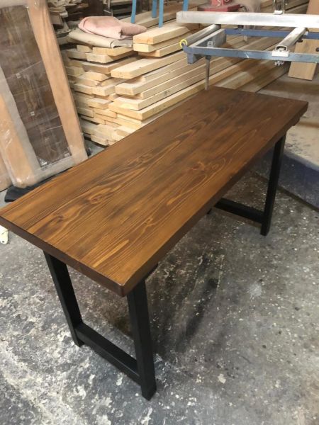 Ceviz Rengi Ahşap Kütük Masa 50x130.cm