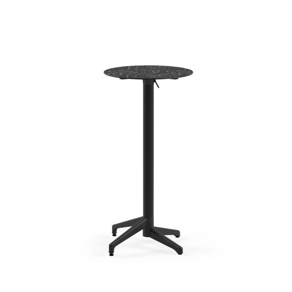 Compact Paslanmaz Katlanır Bar Masası | Terrazzo Mermer Desenli | Restoran, Cafe, Otel, Bahçe, Dış Mekan Kullanımına Uygun