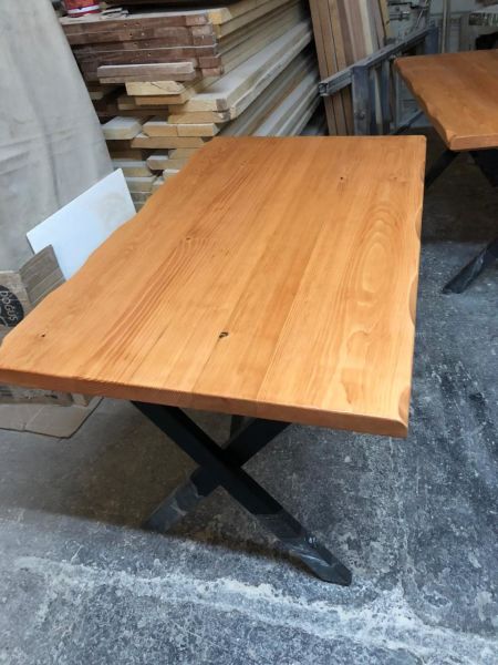 Göknar Ağacı Naturel Kayın Kütük Restaurant Masası 80x140