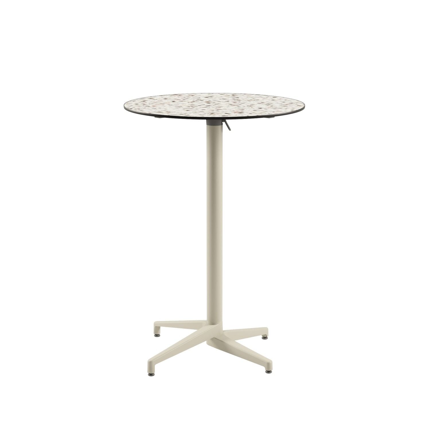 Compact Paslanmaz Katlanır Bar Masası | Terrazzo Mermer Desenli Bistro & Organizasyon Masası 70.cm