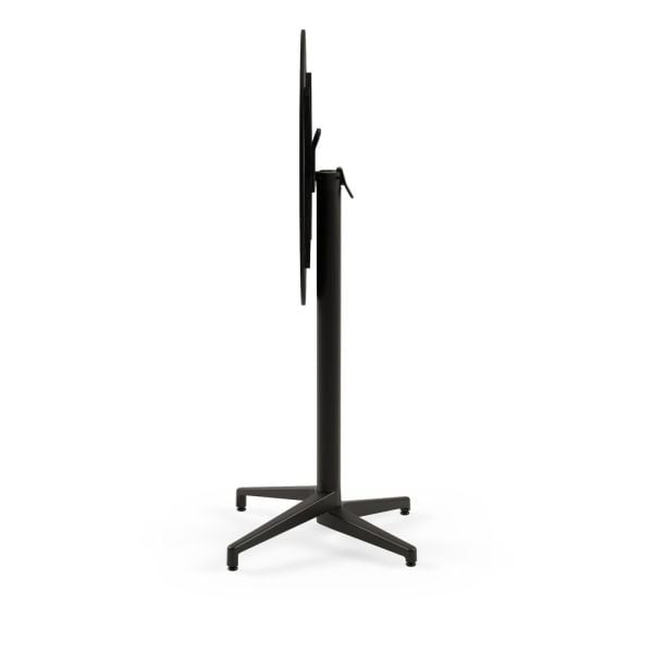 Compact Paslanmaz Katlanır Bistro Otel Bar Masası – Ahşap Laminat Novecento Desenli, 70 cm Yuvarlak, Antrasit Gri Ayaklı, Dış Mekan İçin Dayanıklı