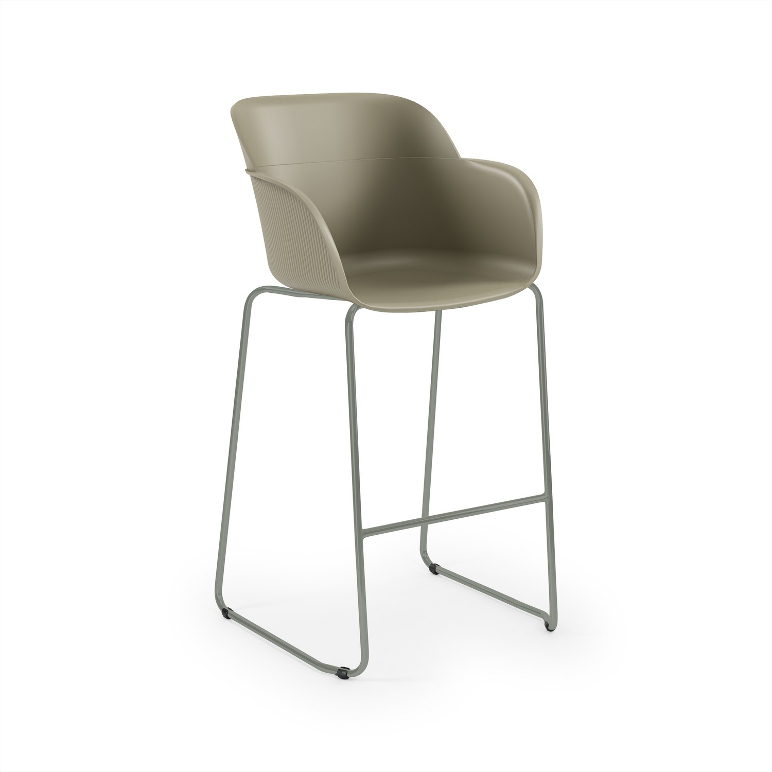 Çimento Gri Plastik Oturumlu Modern Bar Sandalyesi 73 cm
