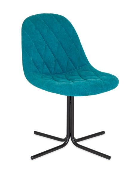 Teen Mavi Ofis Sandalyesi - Baklava Desenli, Ergonomik ve Şık Tasarım, Metal Siyah Ayaklı, Ofis, Lobi, Kuaför ve Bekleme Alanları İçin İdeal, Ücretsiz Kargo