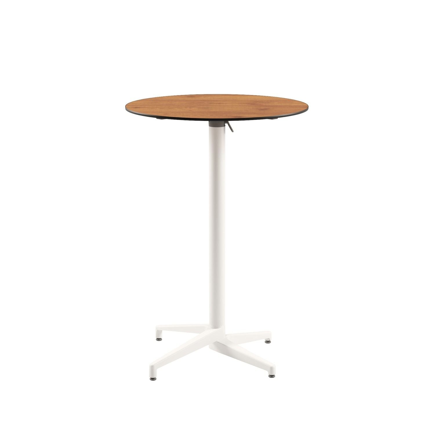 Compact Paslanmaz Katlanır Mutfak Bar Masası - 70 cm Yuvarlak Beyaz Ayak, Ahşap Laminat Üst Tabla, Dayanıklı ve Şık Tasarım, İç ve Dış Mekan Kullanımına Uygun