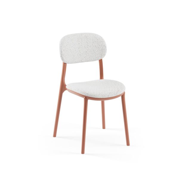 Terrakota Renk Gövde Kumaş Cafe Sandalyesi İstiflenebilir