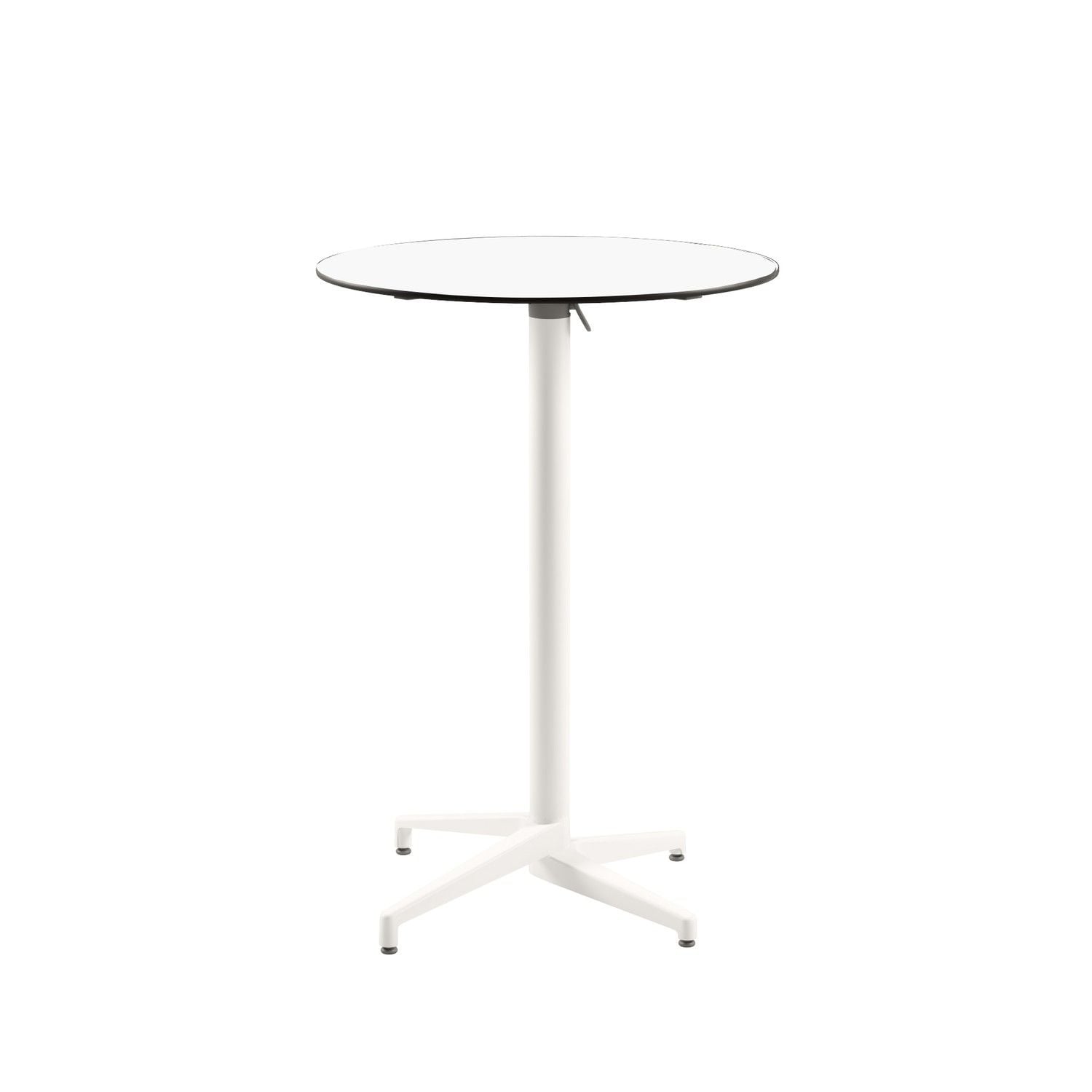 Compact Paslanmaz Katlanabilir Bar Masası - 70 cm Yuvarlak Beyaz Laminat Üst Tabla, Bahçe, Restoran, Kokteyl, Dış Mekan Kullanımı için Şık ve Dayanıklı
