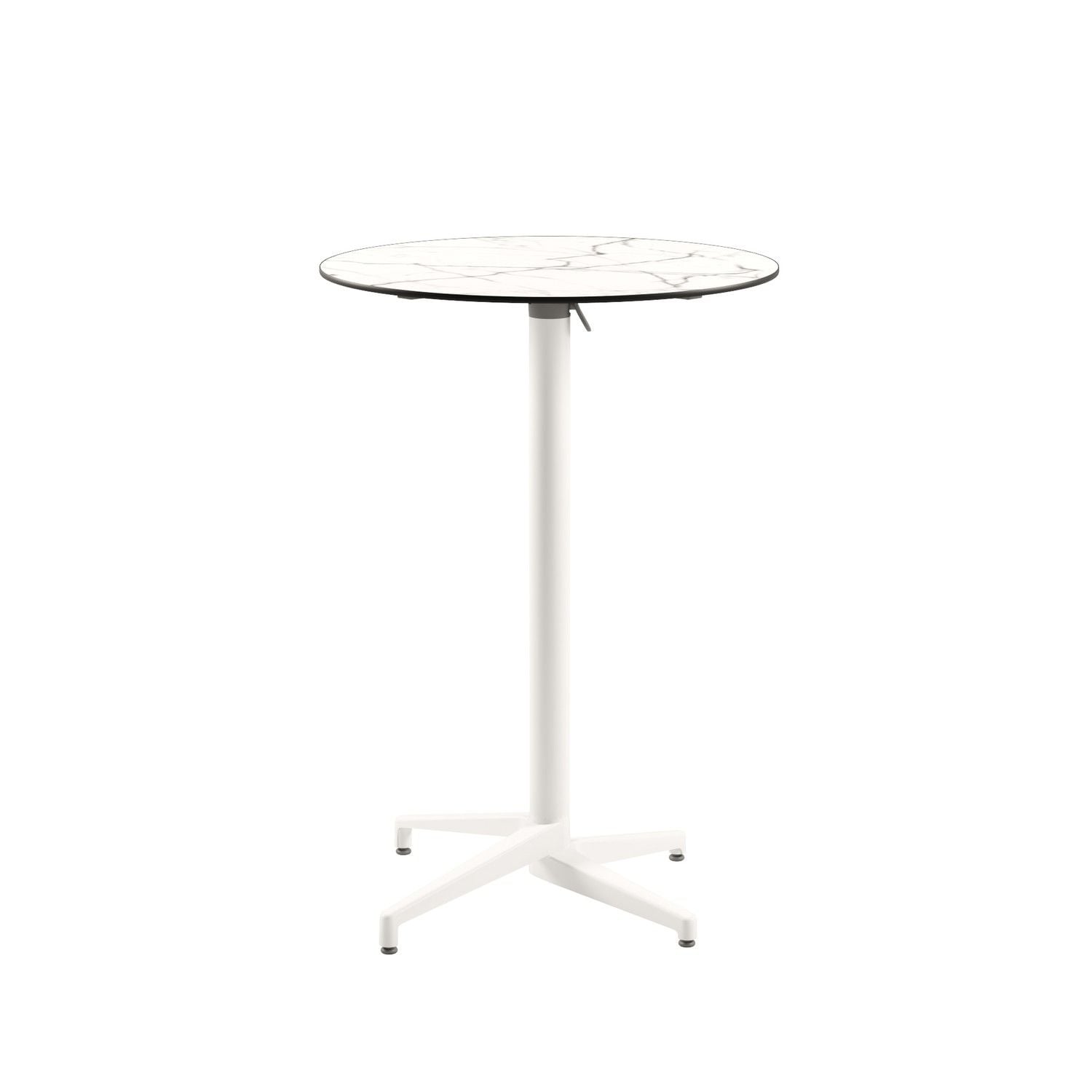 Compact Paslanmaz Katlanır Bistro Kokteyl Bar Masası – Mermer Desenli, Otel & Restoran Kullanımına Uygun, 70 cm Yuvarlak, Dış Mekan Bahçe Bar Masası