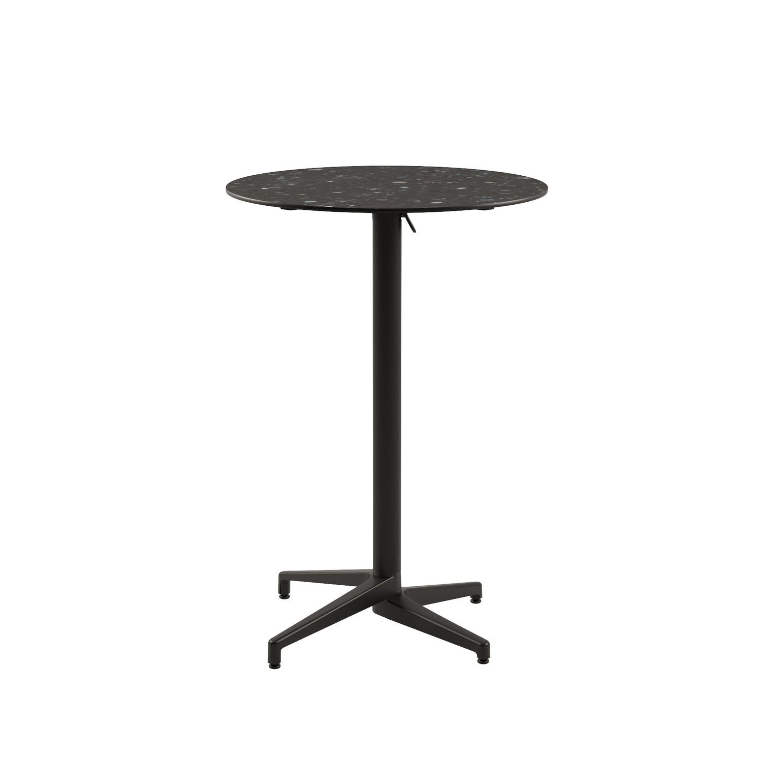 Compact Paslanmaz Katlanır Bar Masası – 70 cm Yuvarlak Terrazzo Mermer Desenli, Dış Mekan Bahçe ve İç Mekan Kullanımına Uygun Katlanabilir Bar Masa