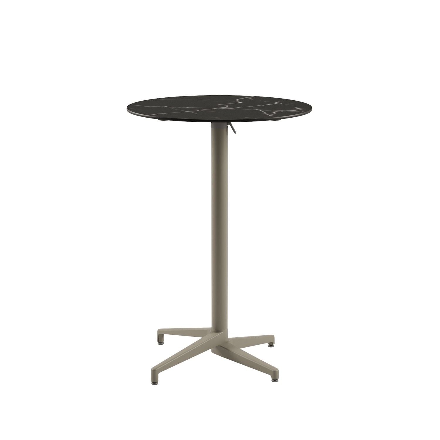 Compact Paslanmaz Katlanır Cafe Bar Masası | Siyah Mermer Desenli | Dış Mekan ve İç Mekan Kullanımı 70.cm