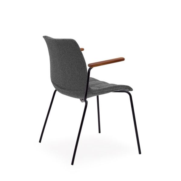 Siyah Metalik Antrasit Gri Füme Kumaş Kollu Sandalye: Modern Şıklığın İnceliği!