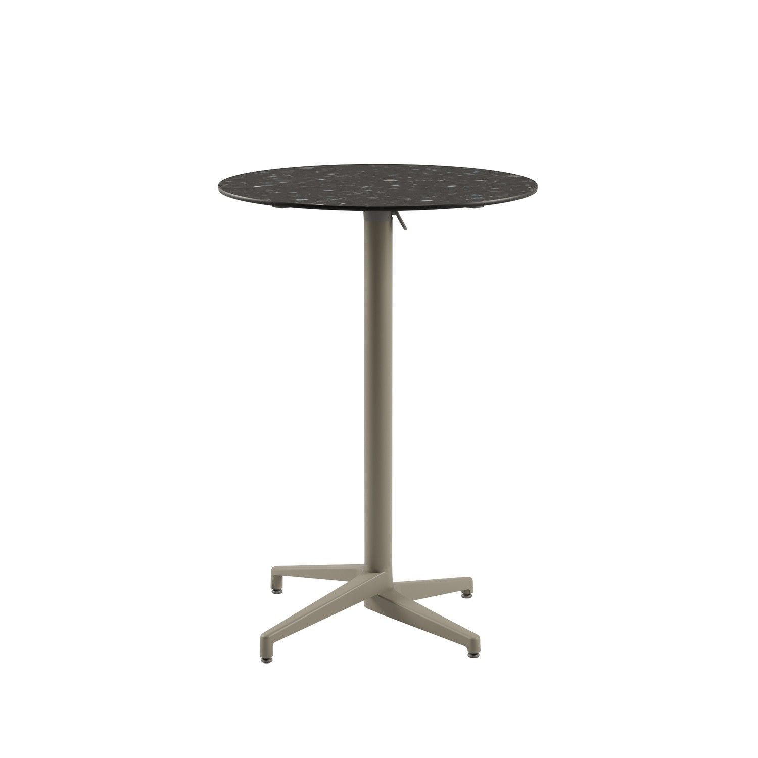 Compact Paslanmaz Katlanabilir Bar Masası | 70 cm Çaplı Yuvarlak Terrazzo Mermer Desenli | Bahçe, Otel, Cafe ve Dış Mekan Kullanımı İçin Dayanıklı ve Şık