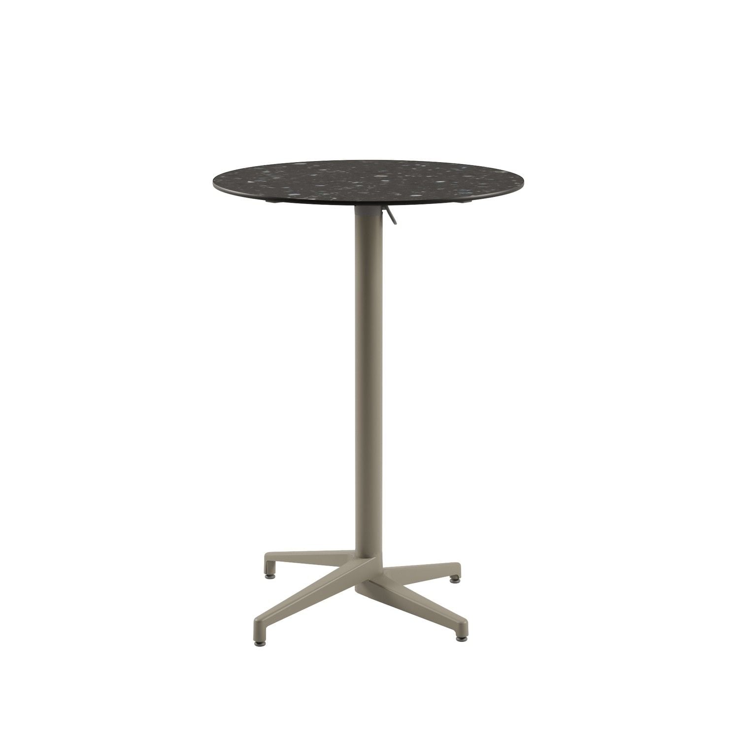 Compact Paslanmaz Katlanabilir Bar Masası | 70 cm Çaplı Yuvarlak Terrazzo Mermer Desenli | Bahçe, Otel, Cafe ve Dış Mekan Kullanımı İçin Dayanıklı ve Şık
