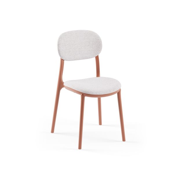 Mutfak Sandalyesi Kiremit Plastik Krem Kumaşlı Modern