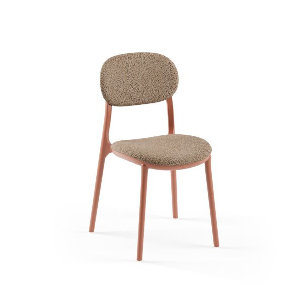 Terrakota Gövde Kumaş Mutfak Sandalyesi Modern