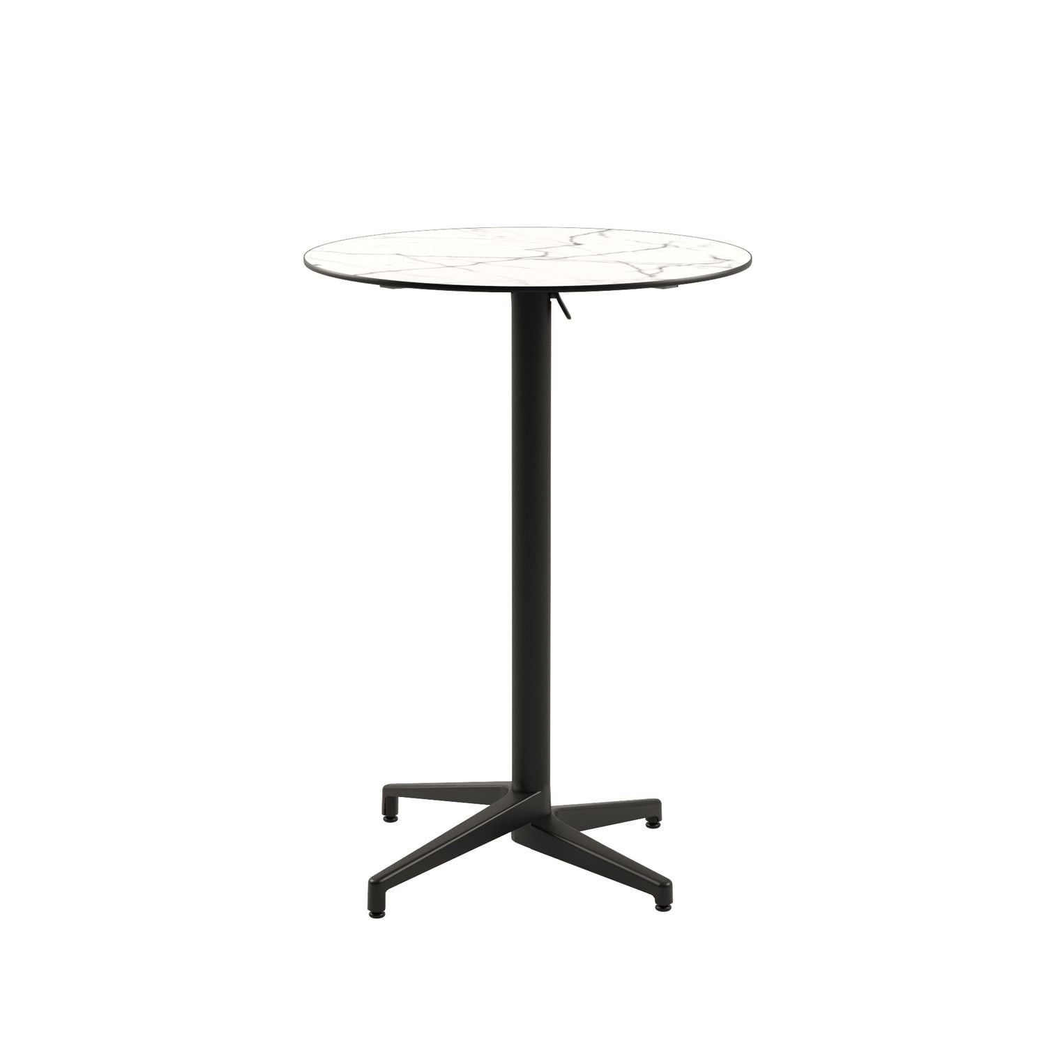 Compact Paslanmaz Katlanır Bar Masa | Beyaz Mermer Desenli Üst Tabla | Dış Mekan Kokteyl Bistro Masası | Yuvarlak Katlanır Bar Masa Fiyatı