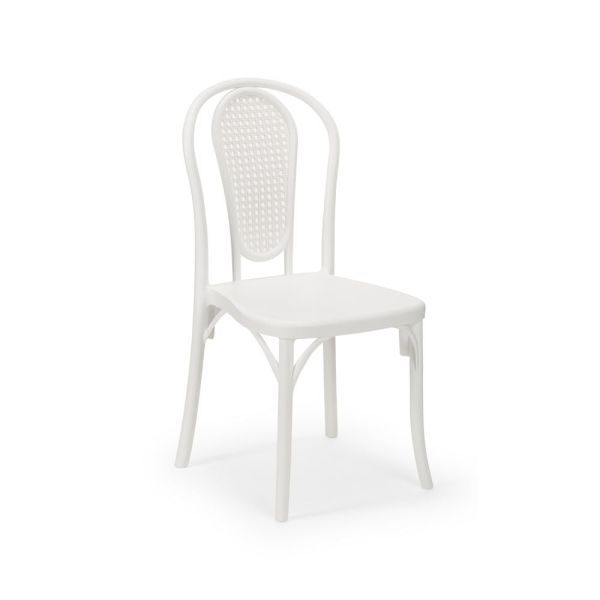 Beyaz Polipropilen İstiflenebilir Bahçe Sandalyesi: Hafif ve Dayanıklı Dış Mekan Mobilyası!