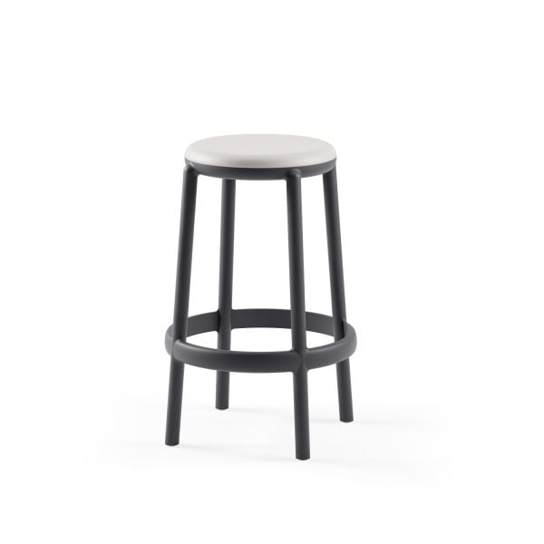 Antrasit Bar Taburesi 65 cm Dış Mekan Bahçe Plastik