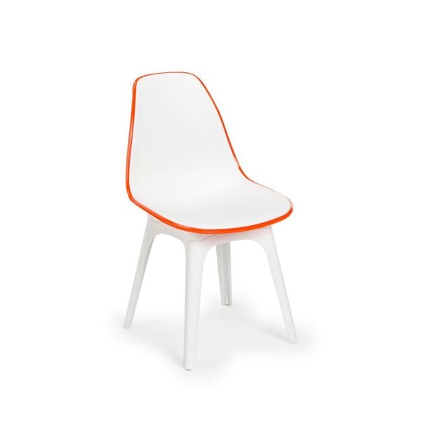 Çift Renk Portakal Turuncu Beyaz Ergonomik Modern Dış Mekan Bahçe Sandalyesi Sahibinden