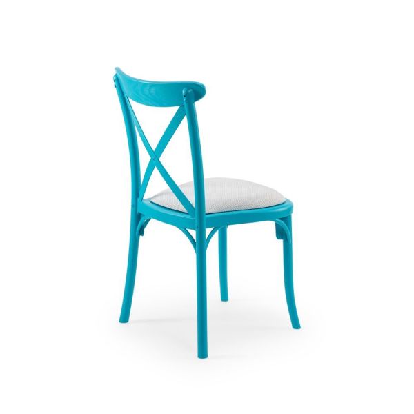 Capri Turkuaz Gövde Krem Kumaş Döşemeli Sandalye