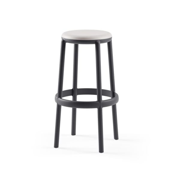 Antrasit Plastik Bar Taburesi 75 cm İç Ve Dış Mekan Bahçe