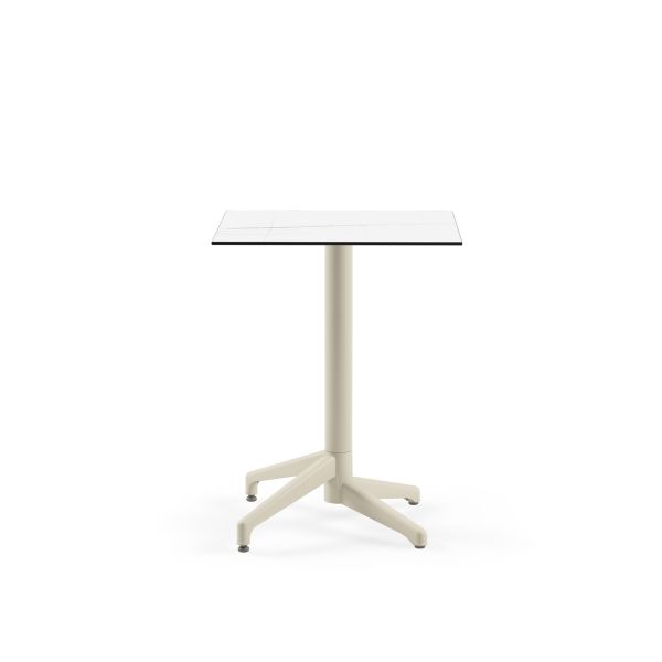 Beyaz Mermer Desen Compact Paslanmaz Mutfak Masası 60x60
