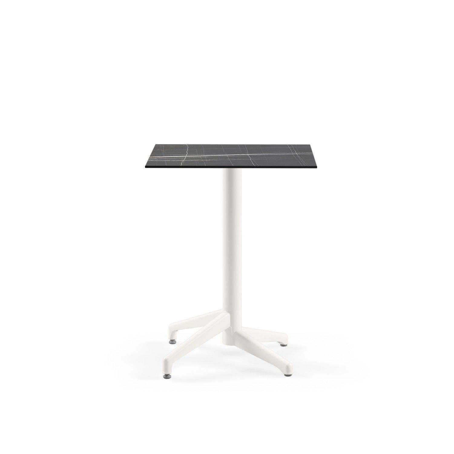 Siyah Mermer Desen Compact Beyaz Balkon Masası 60x60