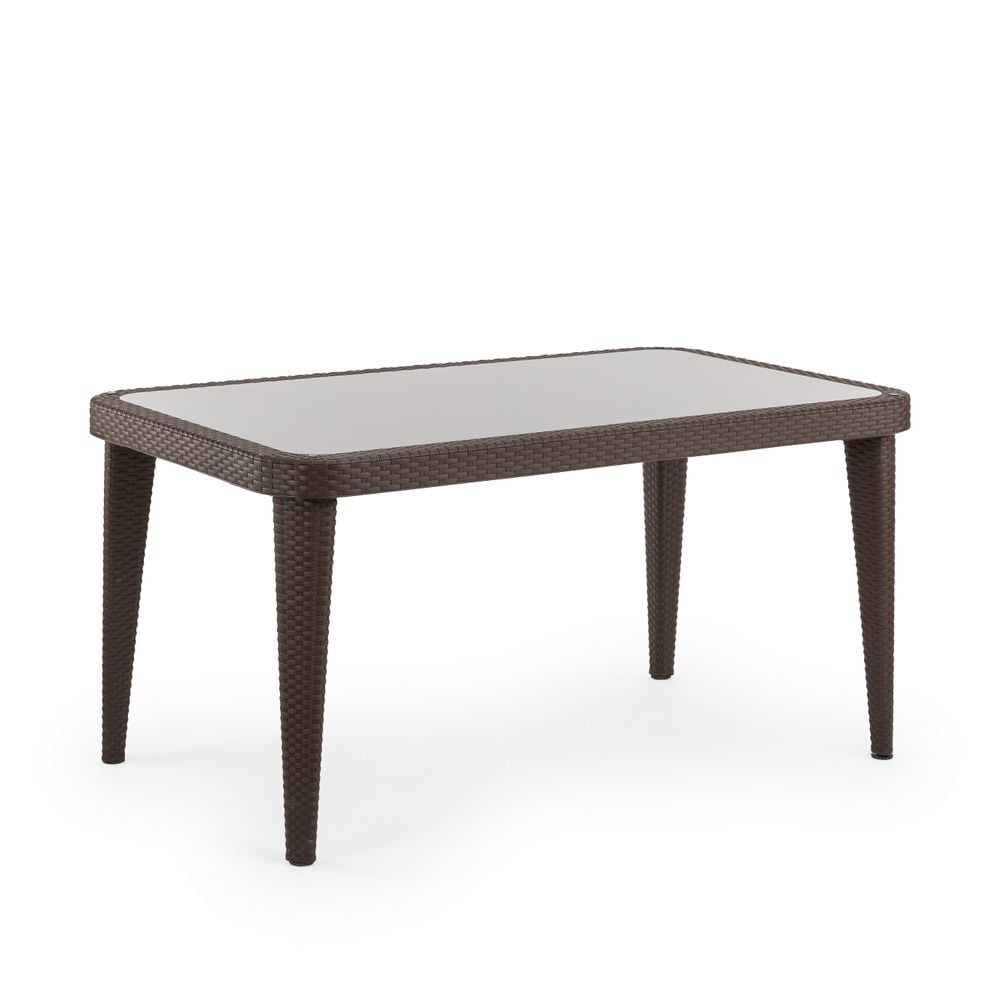 Wenge Bahçe Masası 90x150 cm Enjeksiyon Rattan