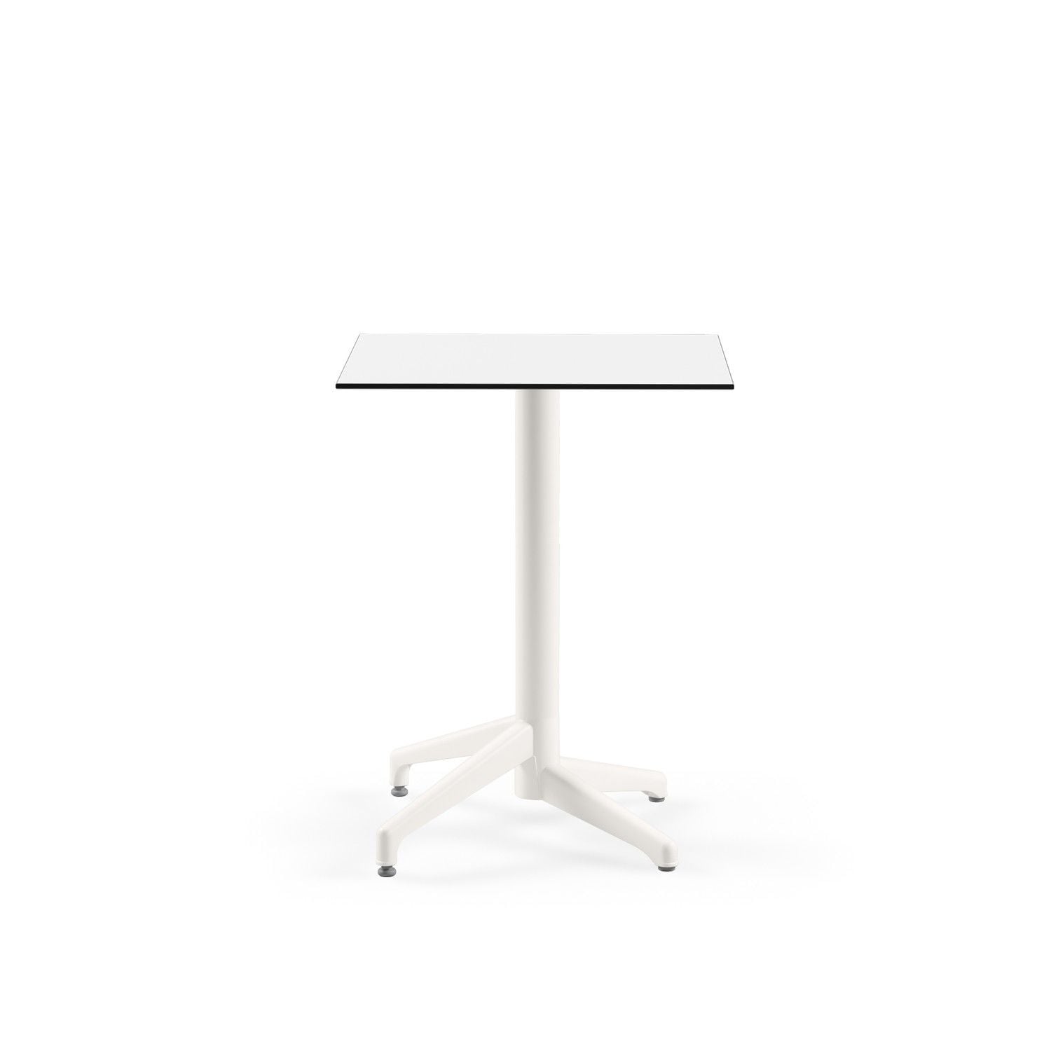 Compact Paslanmaz Otel Masası - 60x60 cm Beyaz Laminat | Dış Mekan Bahçe ve İç Mekan Kullanımı İçin Dayanıklı ve Şık Tasarım