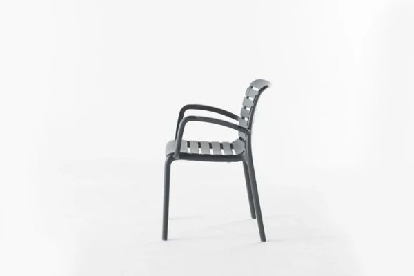 Dora Antrasit Kollu Plastik Bahçe Sandalyesi | Dayanıklı Dış Mekan