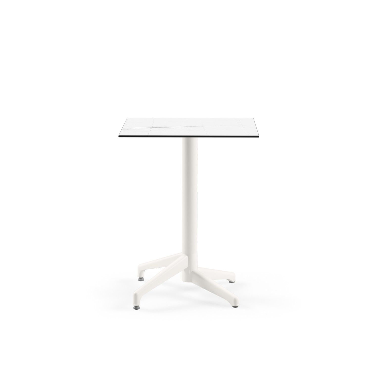 Beyaz Mermer Desen Compact Bahçe Masası 60x60