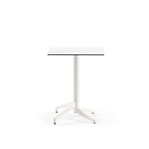 Beyaz Mermer Desen Compact Bahçe Masası 60x60