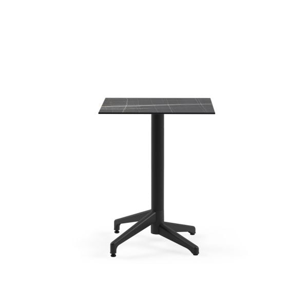Siyah Mermer Compact Bahçe Cafe Masası 60x60