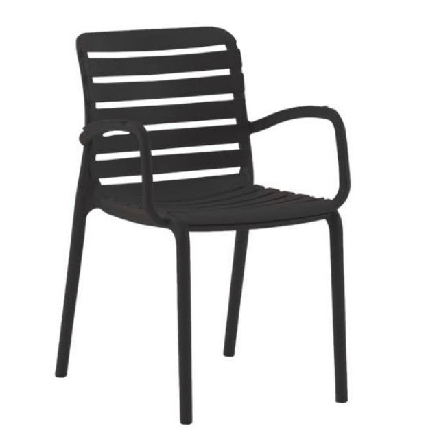 Dora Siyah Kollu Bahçe Sandalyesi | Dayanıklı Dış Mekan