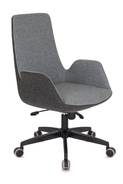 Lena Çift Renk Antrasit ve Açık Gri Kaşe Kumaş Yüksek Sırtlı Ofis Çalışma Koltuğu | Ergonomik, Şık ve Ayarlanabilir